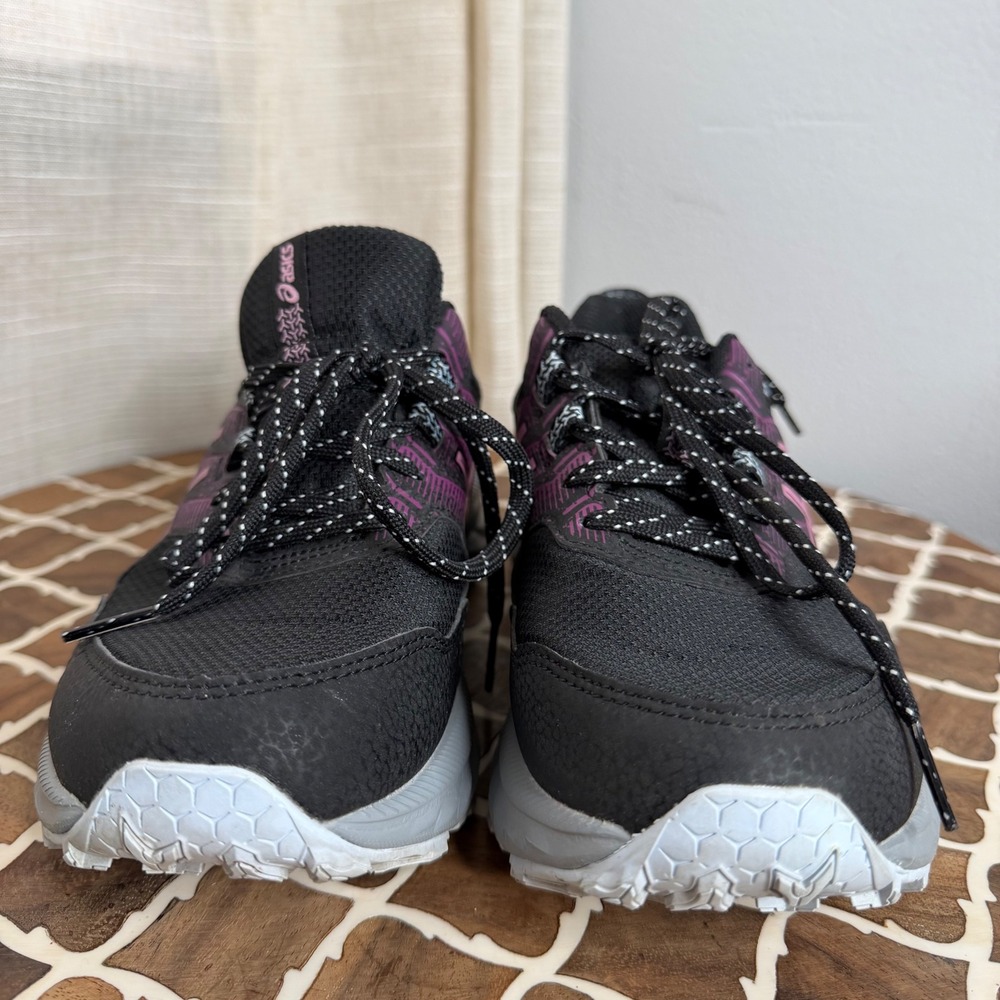 Asics Gel-Venture 9 Trail Running Shoes Black Purple Women's 7 Wide No Insoles - Picture 6 of 12